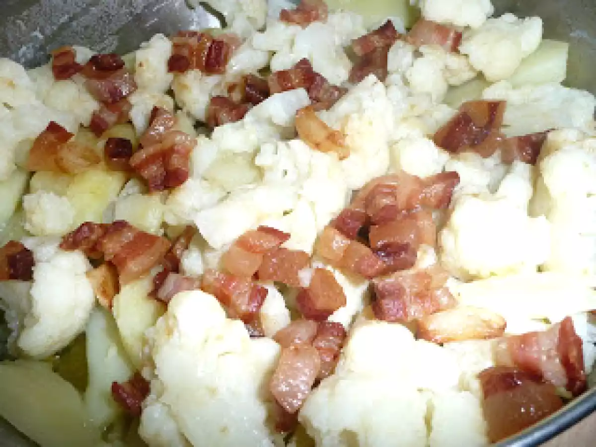 Coliflor express con panceta soriana