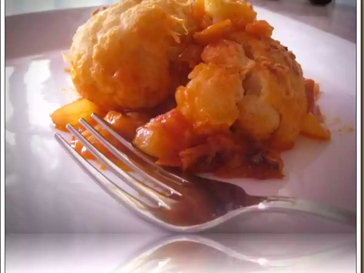 Coliflor Gratinada con Tomate