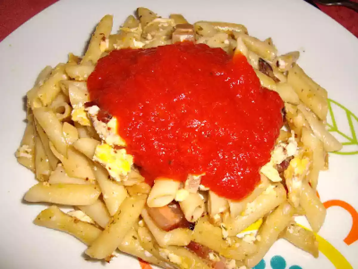 Con panceta curada y ... macarrones