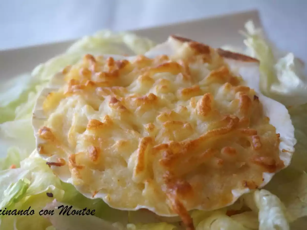 Conchas de bacalao gratinadas