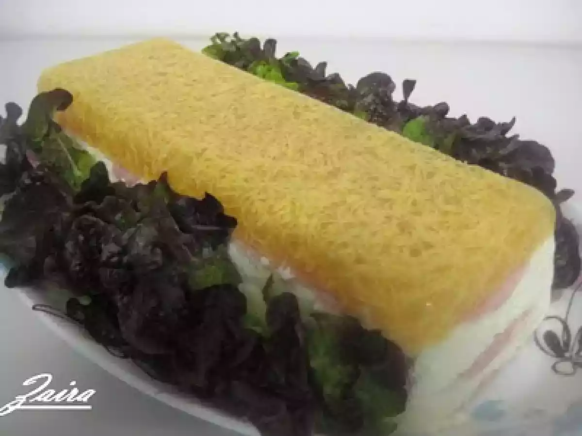 Concurso recetas de Navidad: Terrina de mousse de queso, jamón y gelatina de huevo hilado