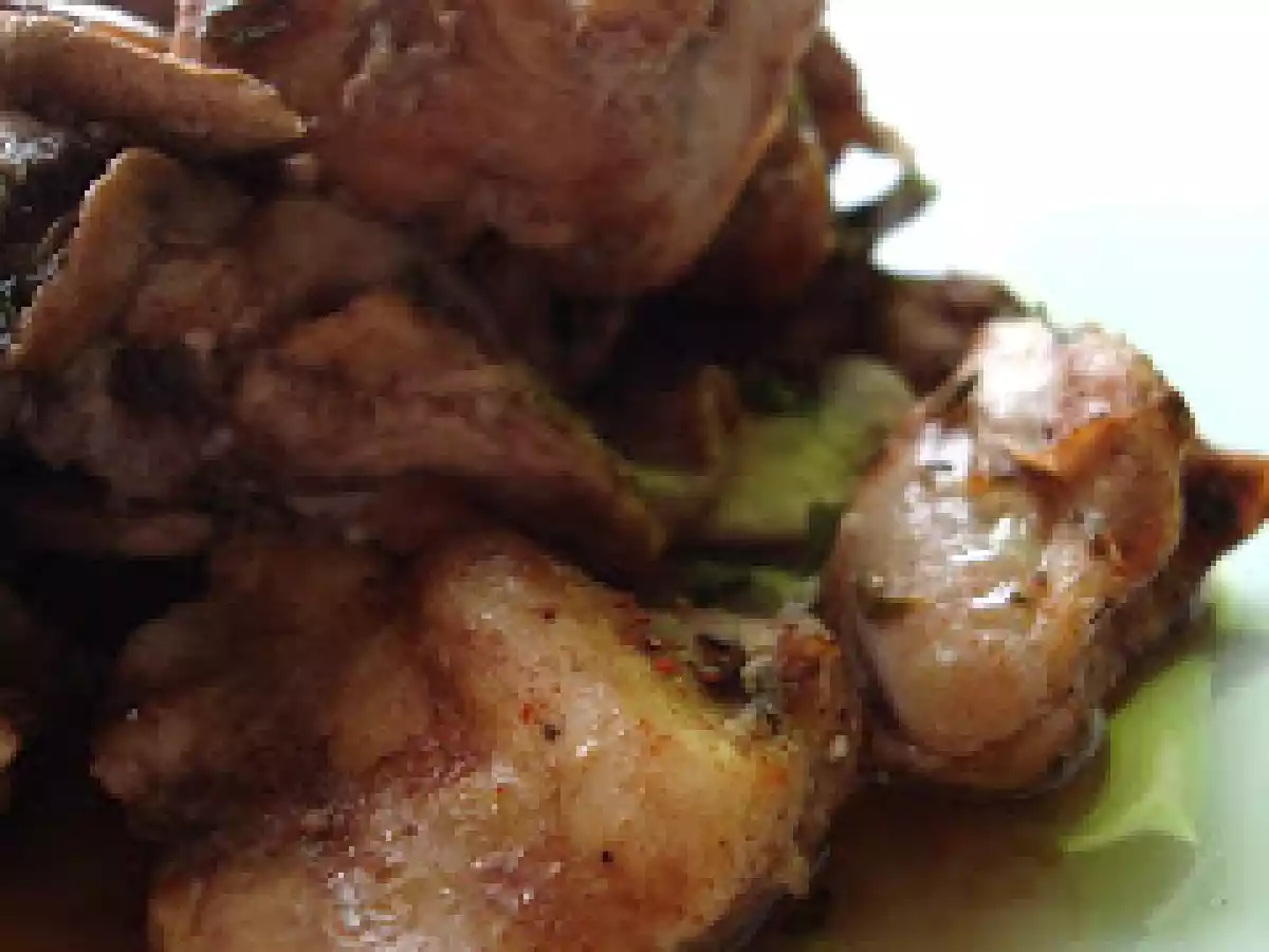 Conejo al horno con champiñones express!! - foto 2