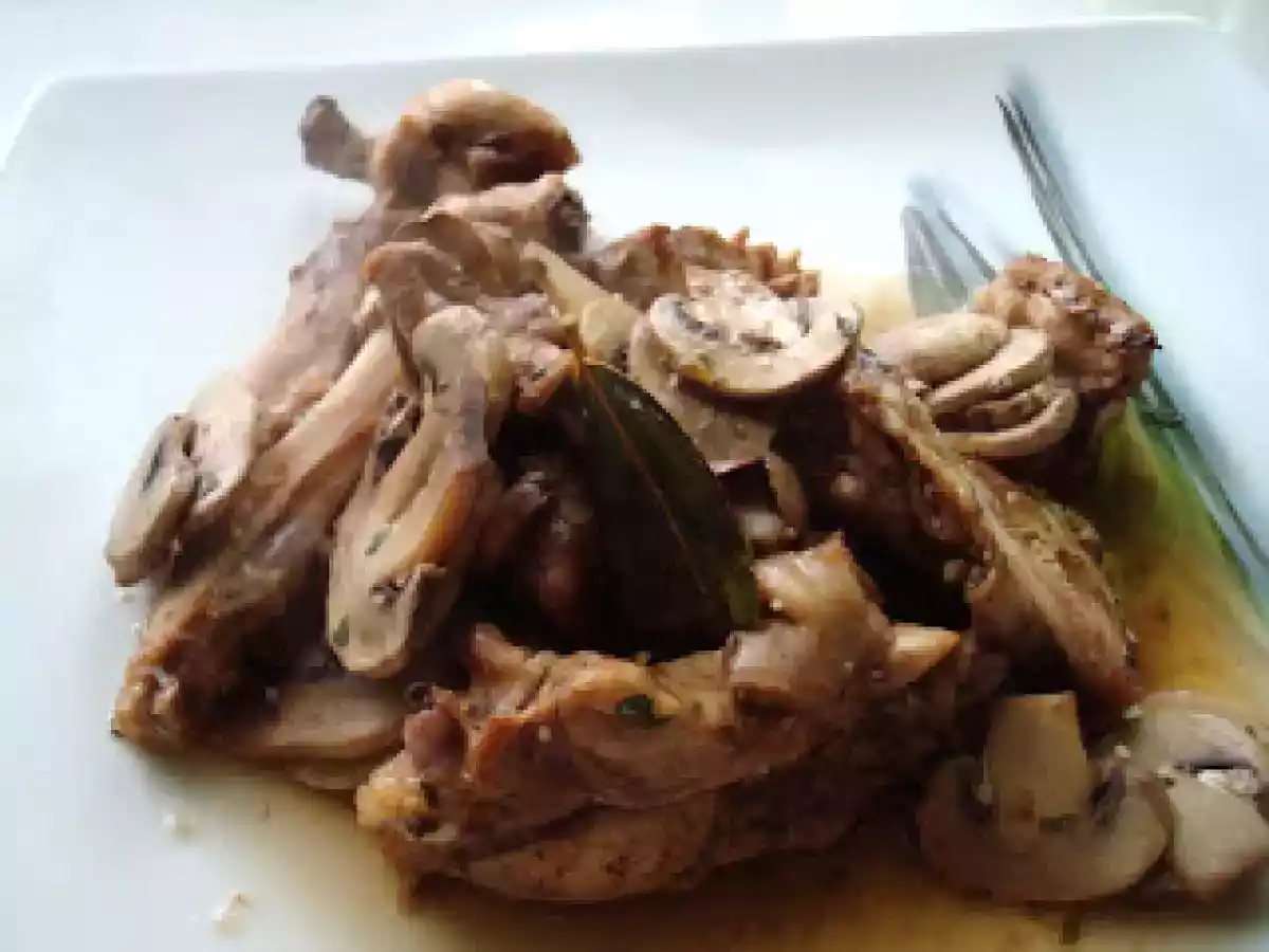 Conejo al horno con champiñones express!! - foto 4