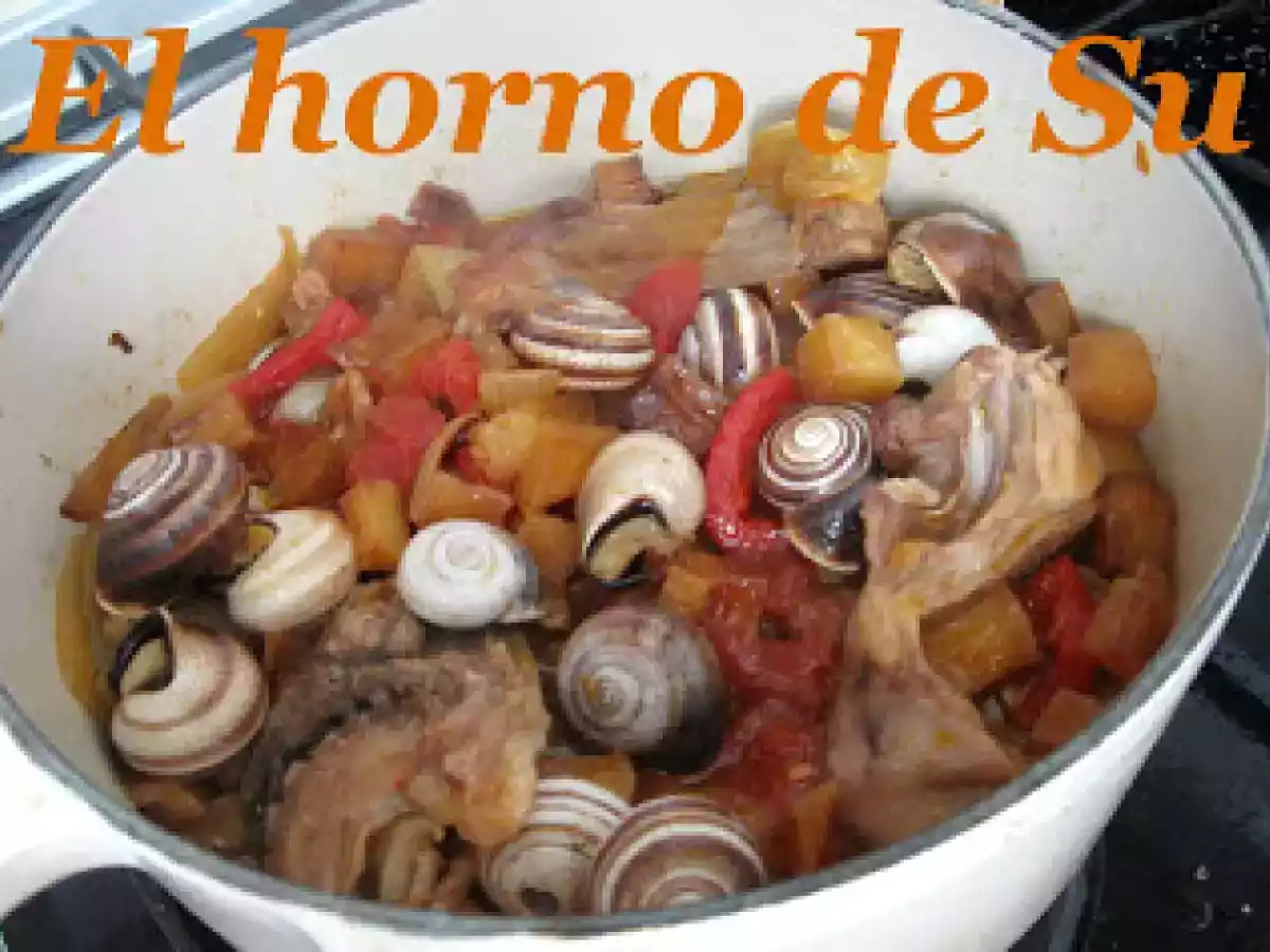 Conejo con caracoles a la usanza aragonesa