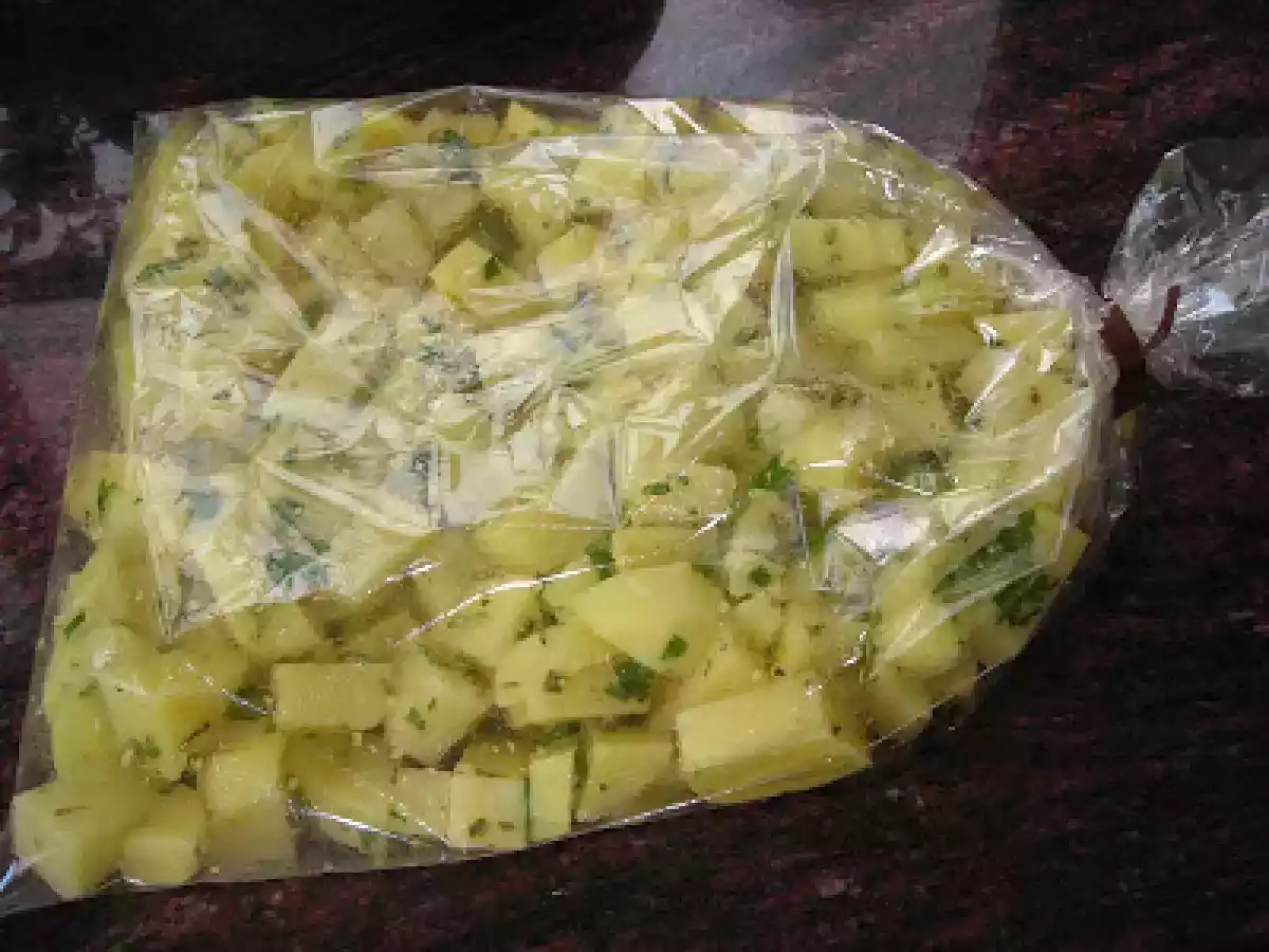 Conejo con papas, con salsa de higos. Cocinado en bolsa. - foto 6