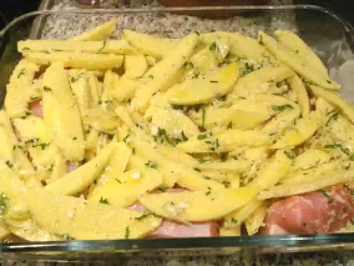 Conejo con patatas al horno y ajo - foto 3