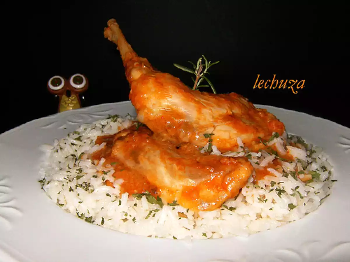 Conejo con tomate y arroz basmati - foto 7
