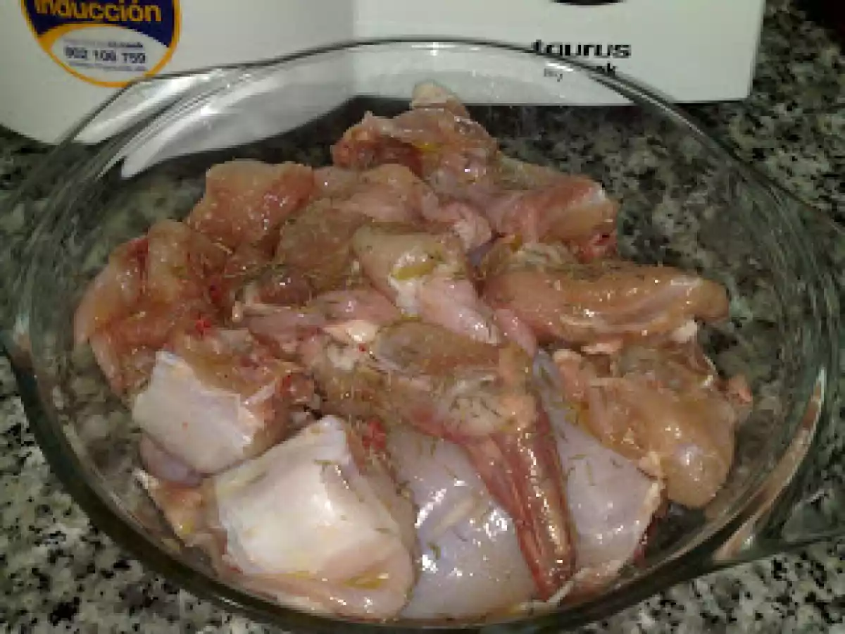 Conejo con tomillo al microondas