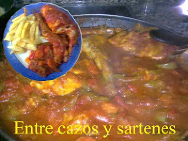 Conejo guisado con tomate