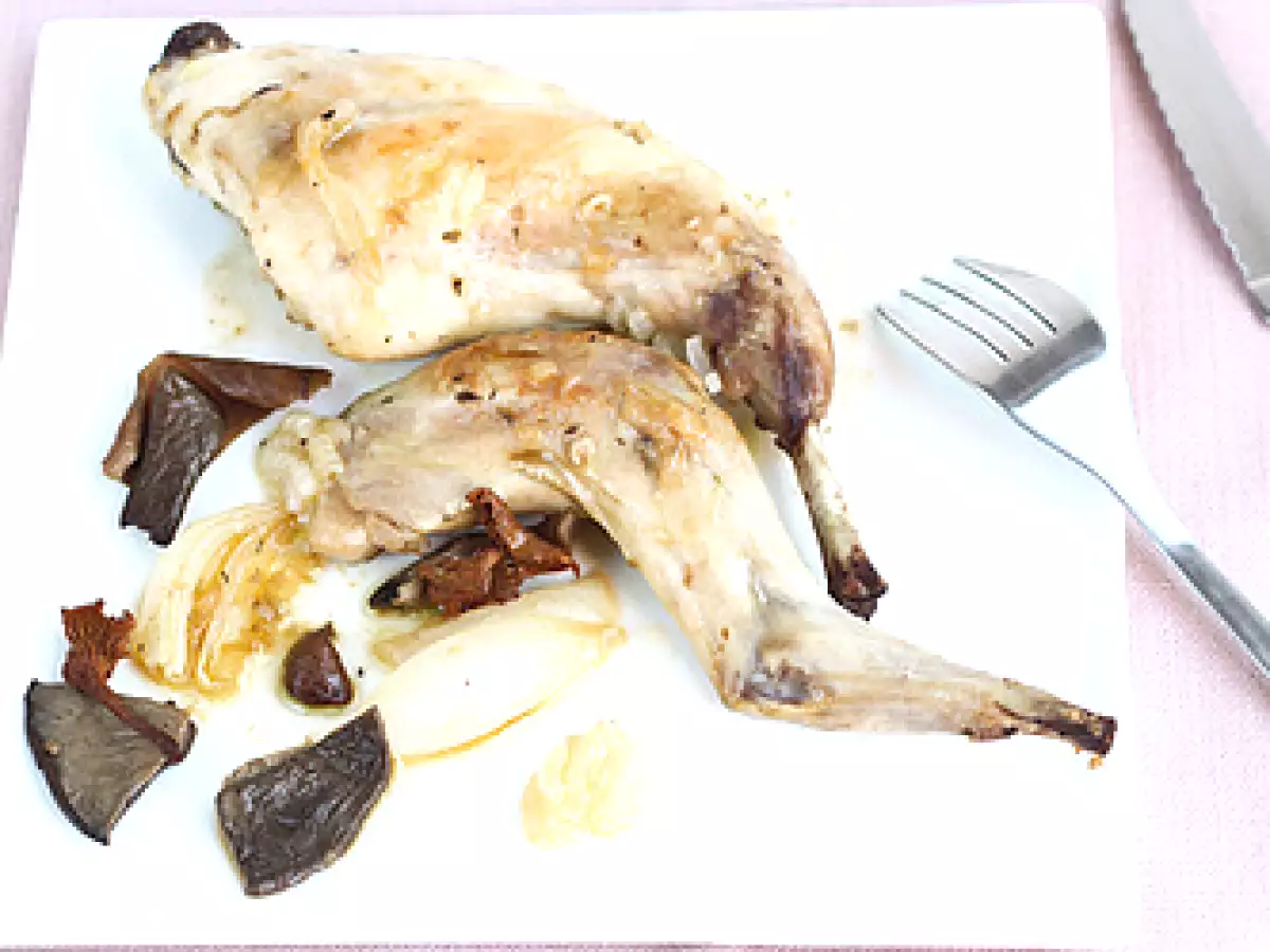 Conill rostit amb ceps