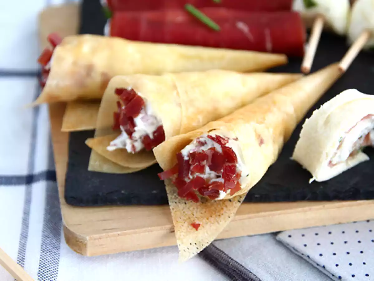 Conos de masa brick con lomo para el aperitivo - foto 2