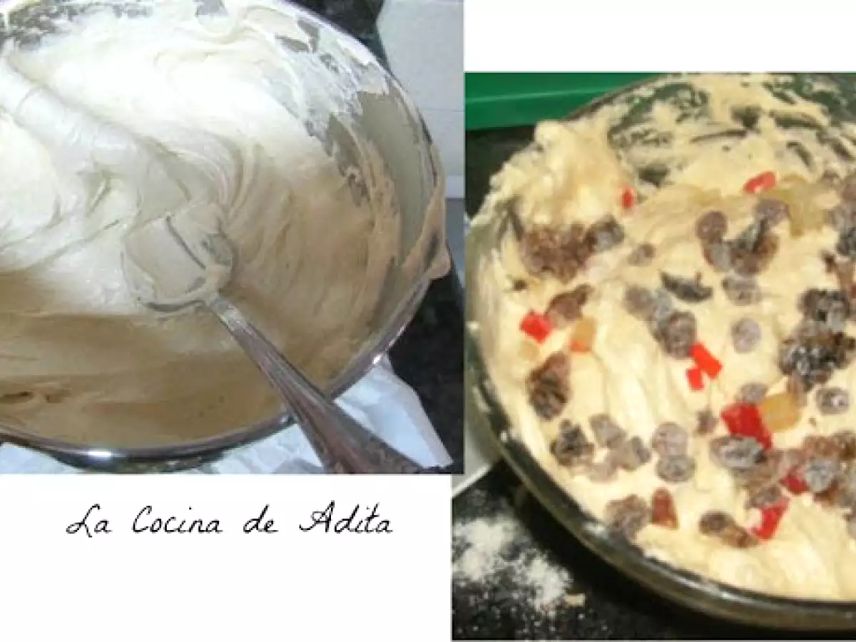 Conos rellenos de bizcochos, con frutas escarchadas, pasas, y glaseados - foto 6