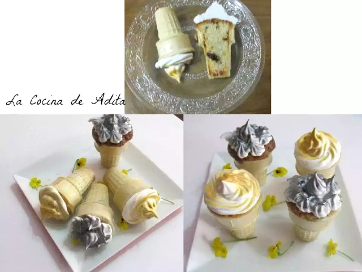 Conos rellenos de bizcochos, con frutas escarchadas, pasas, y glaseados - foto 14