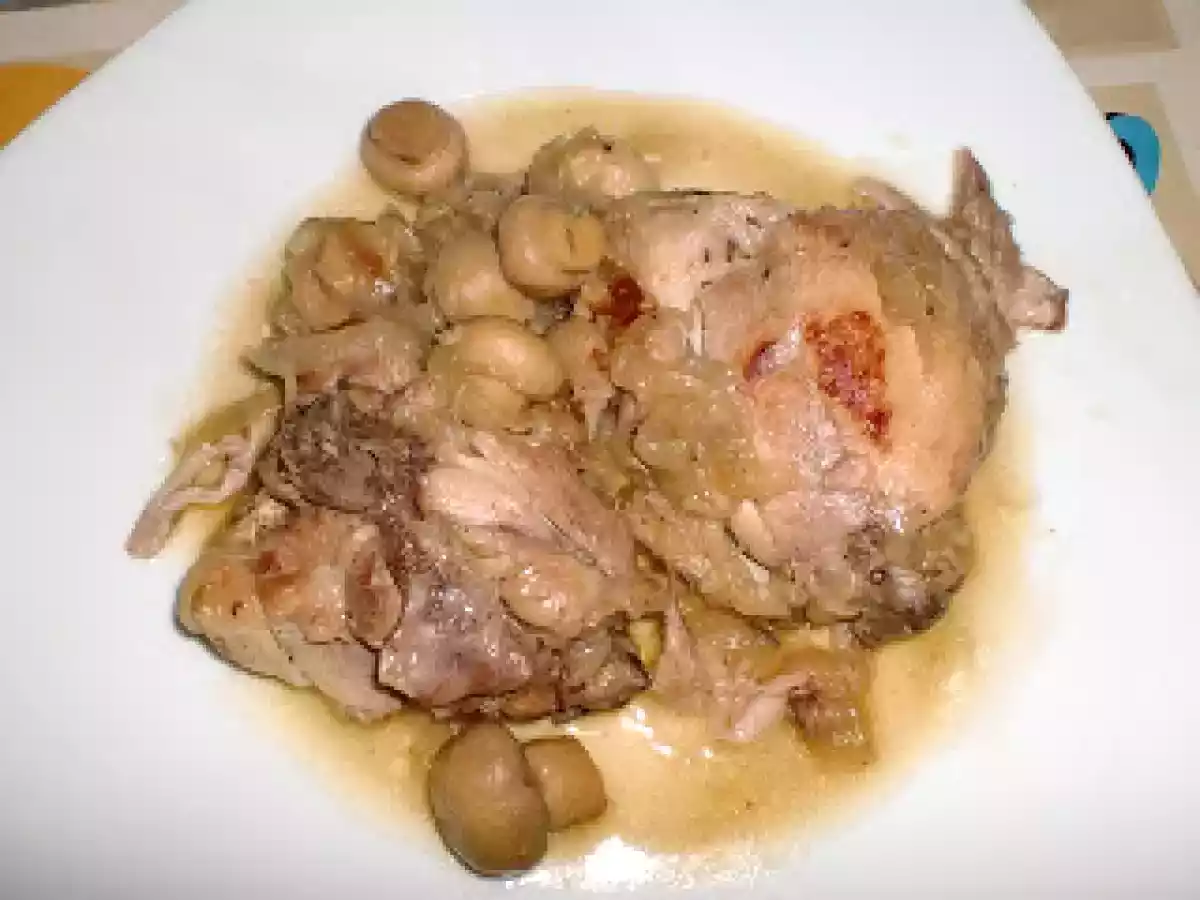 Contramuslos con champiñones