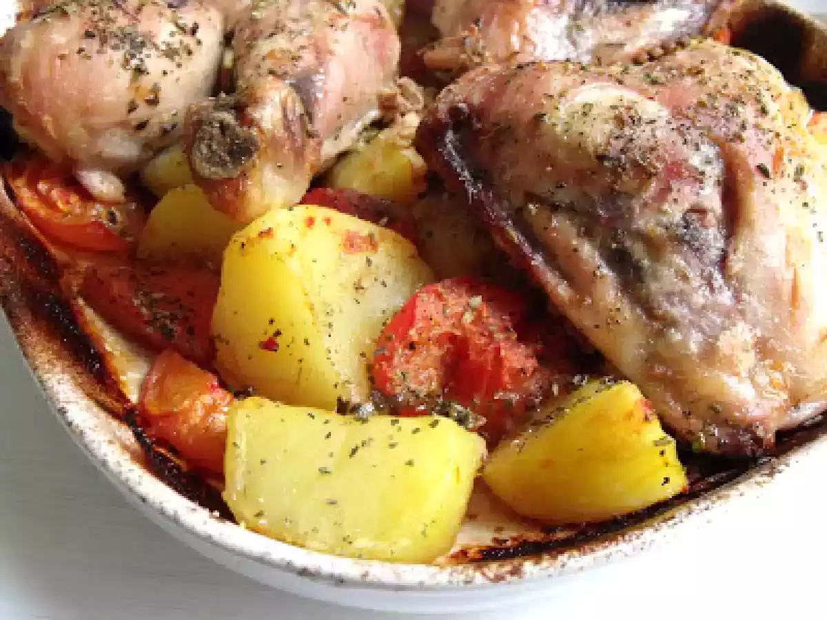 Contramuslos de pollo con patata y tomates - foto 2