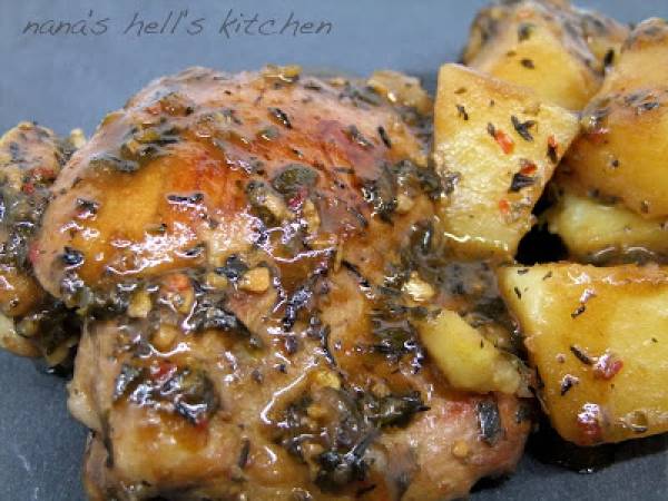 Contramuslos de pollo con patatas al chicmichurri - foto 3