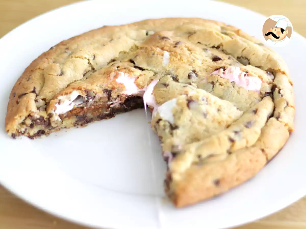 Cookie gigante con esponjitas, marshmallow