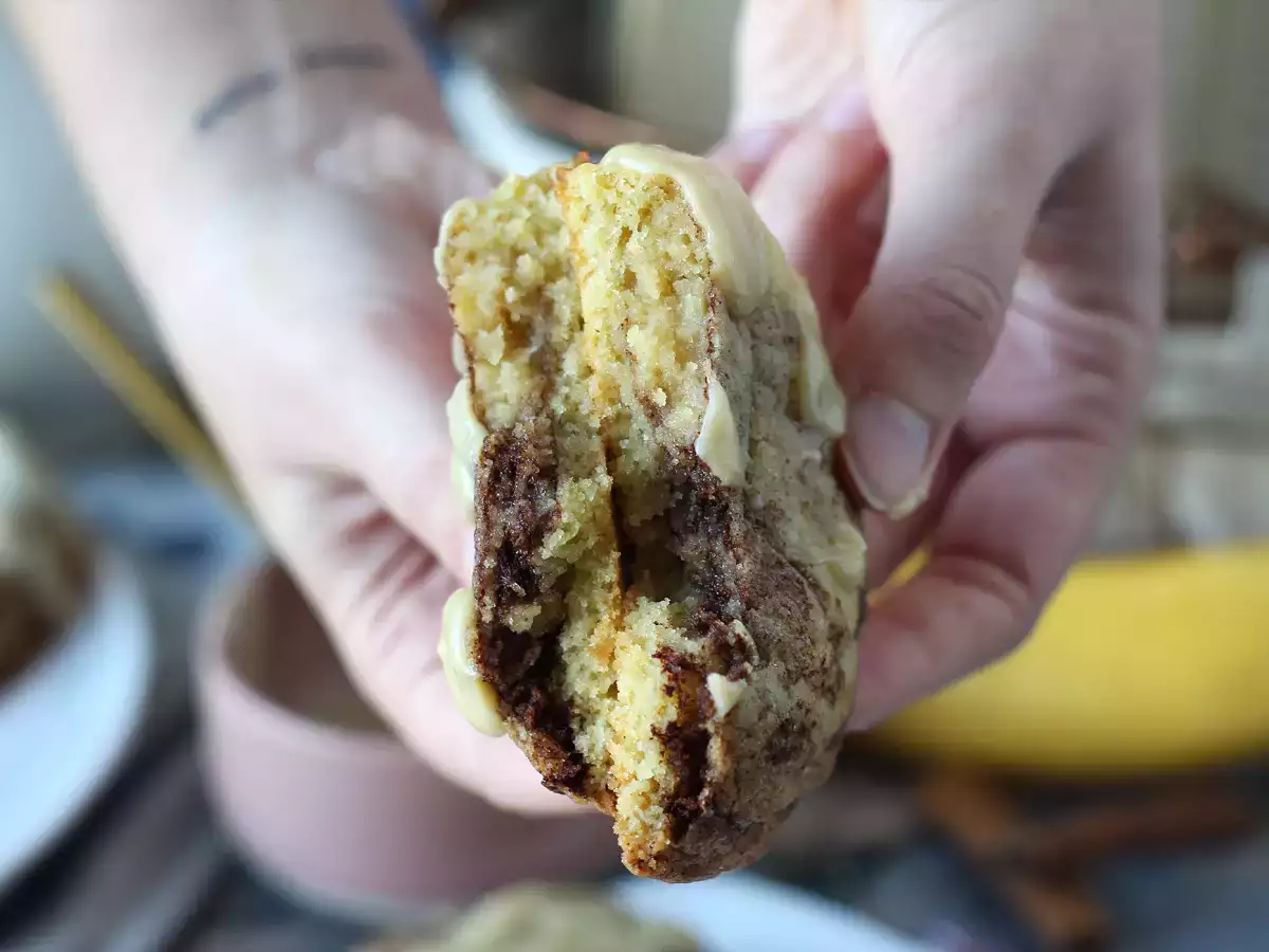 Cookies de canela tipo cinnamon rolls, tiernas, crujientes y muy aromáticas - foto 3