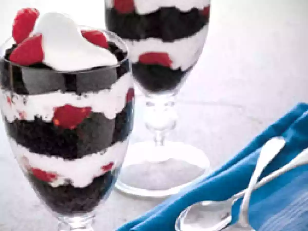 Copa de Chocolate y Frambuesas: Trifle´s cup (usando sobras, restos)