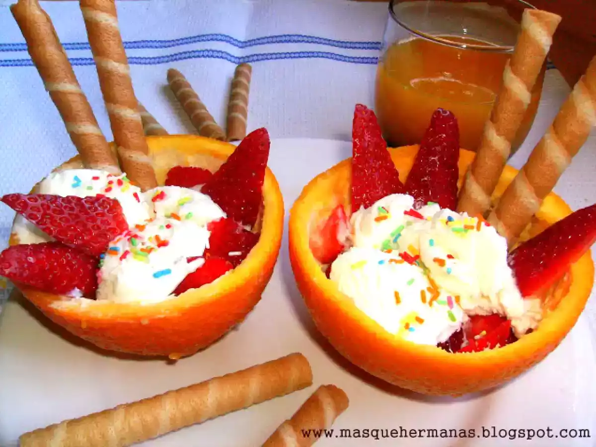 COPAS DE NARANJA CON FRESAS Y NATA Kalise- Menorquina - foto 2