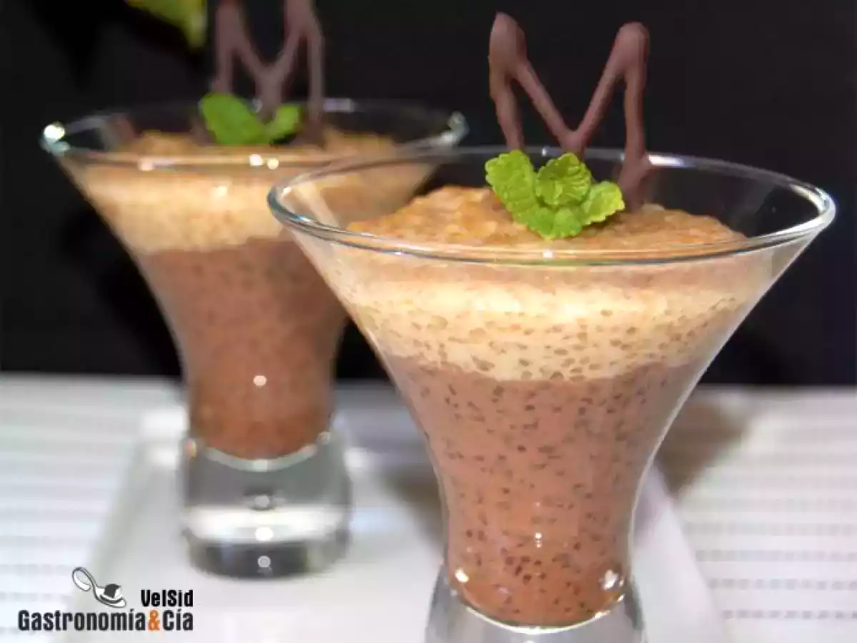 Copas de tapioca con chocolate...