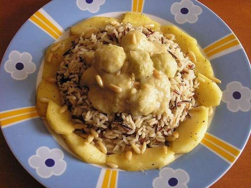 Corona de arroz con coles de bruselas a la sidra, foto 1