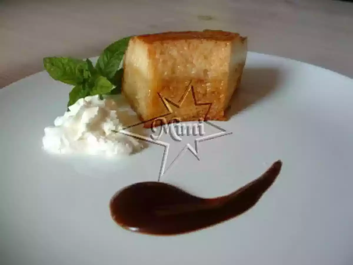 Corona de Flan de Huevo y Bizcocho con Naraja Confitada