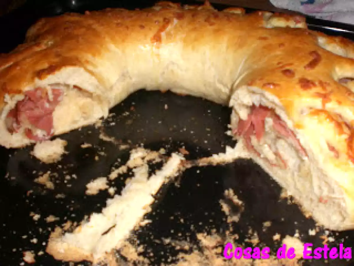 Corona de jamón y queso - foto 2