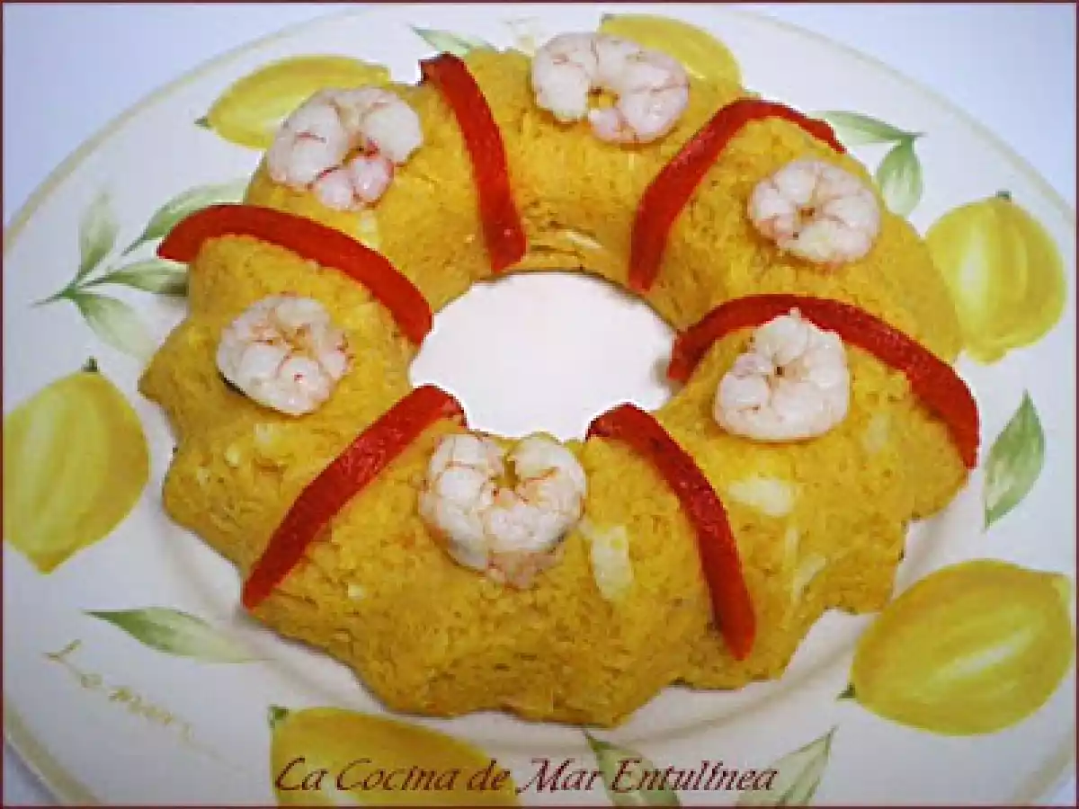 Corona de merluza y gambas