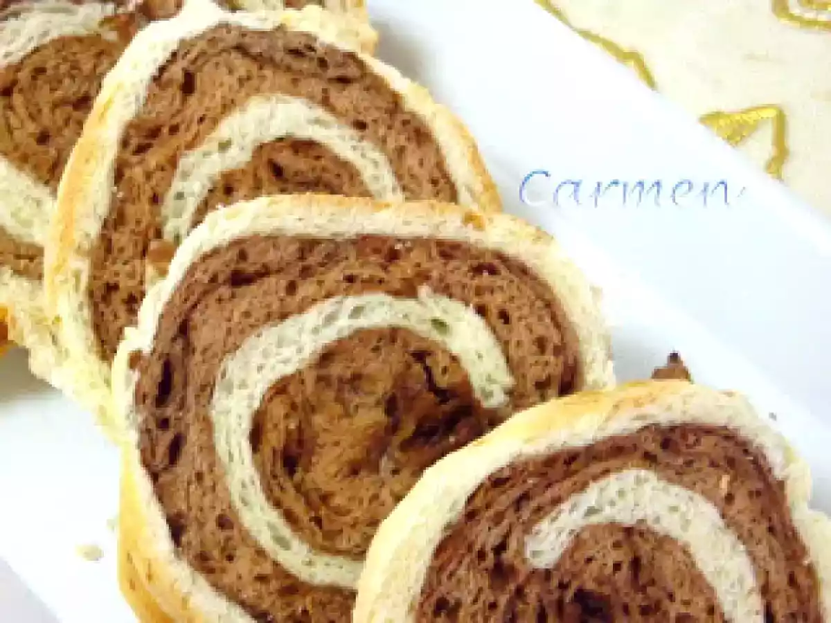 Corona de pan y chocolate sin gluten