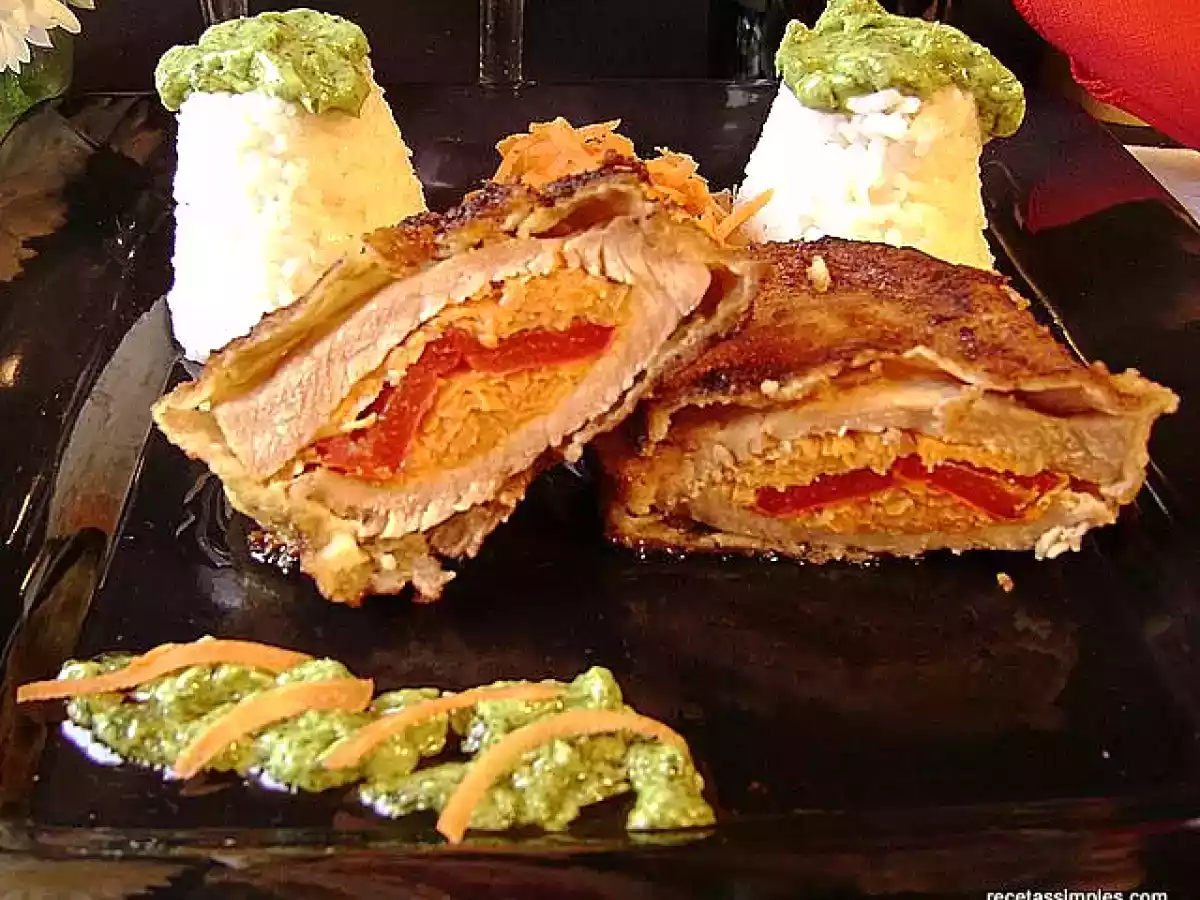 Costeletas de cerdo rellenas