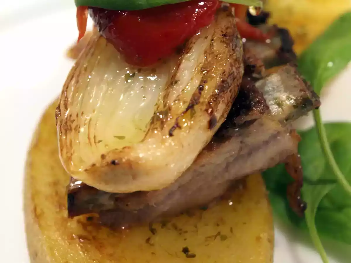 Costilla ibérica con verdura