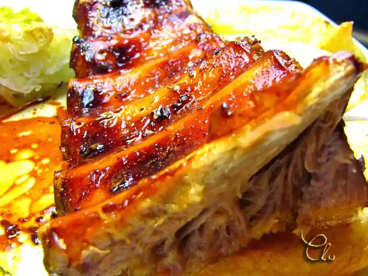 Costillar de cerdo al brandy