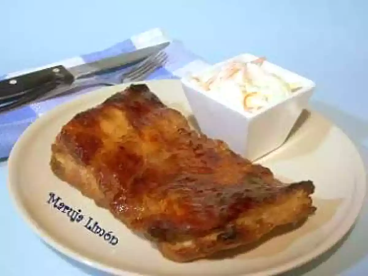 Costillas a la miel y mostaza