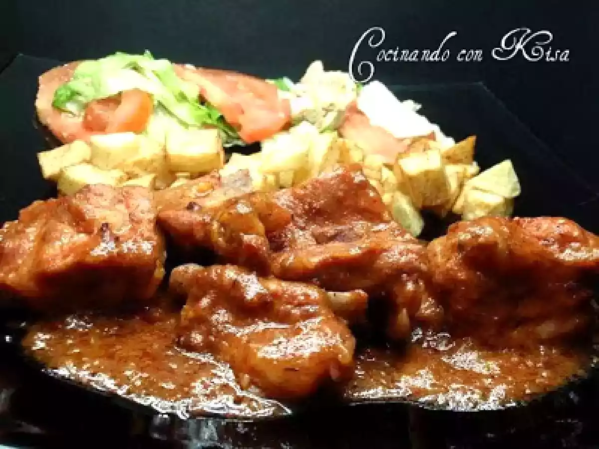 Costillas adobadas al tomillo en salsa (fussioncook)