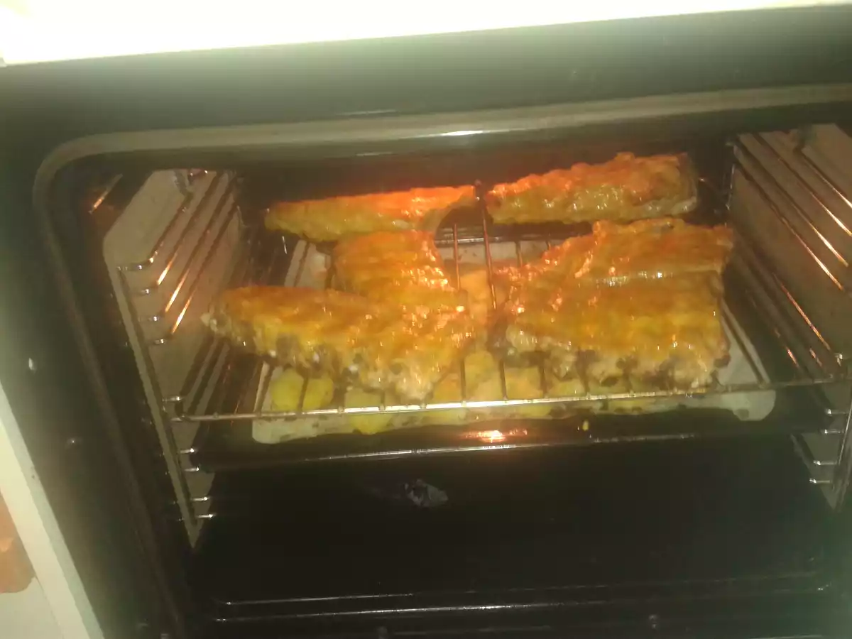 Costillas de cerdo al horno con salsa barbacoa