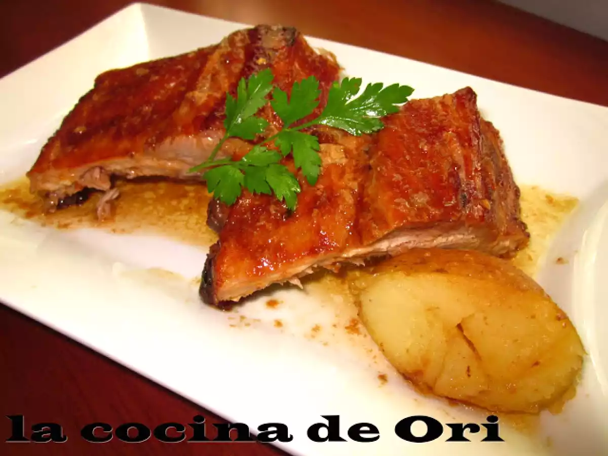 Costillas de cerdo asadas con salsa barbacoa