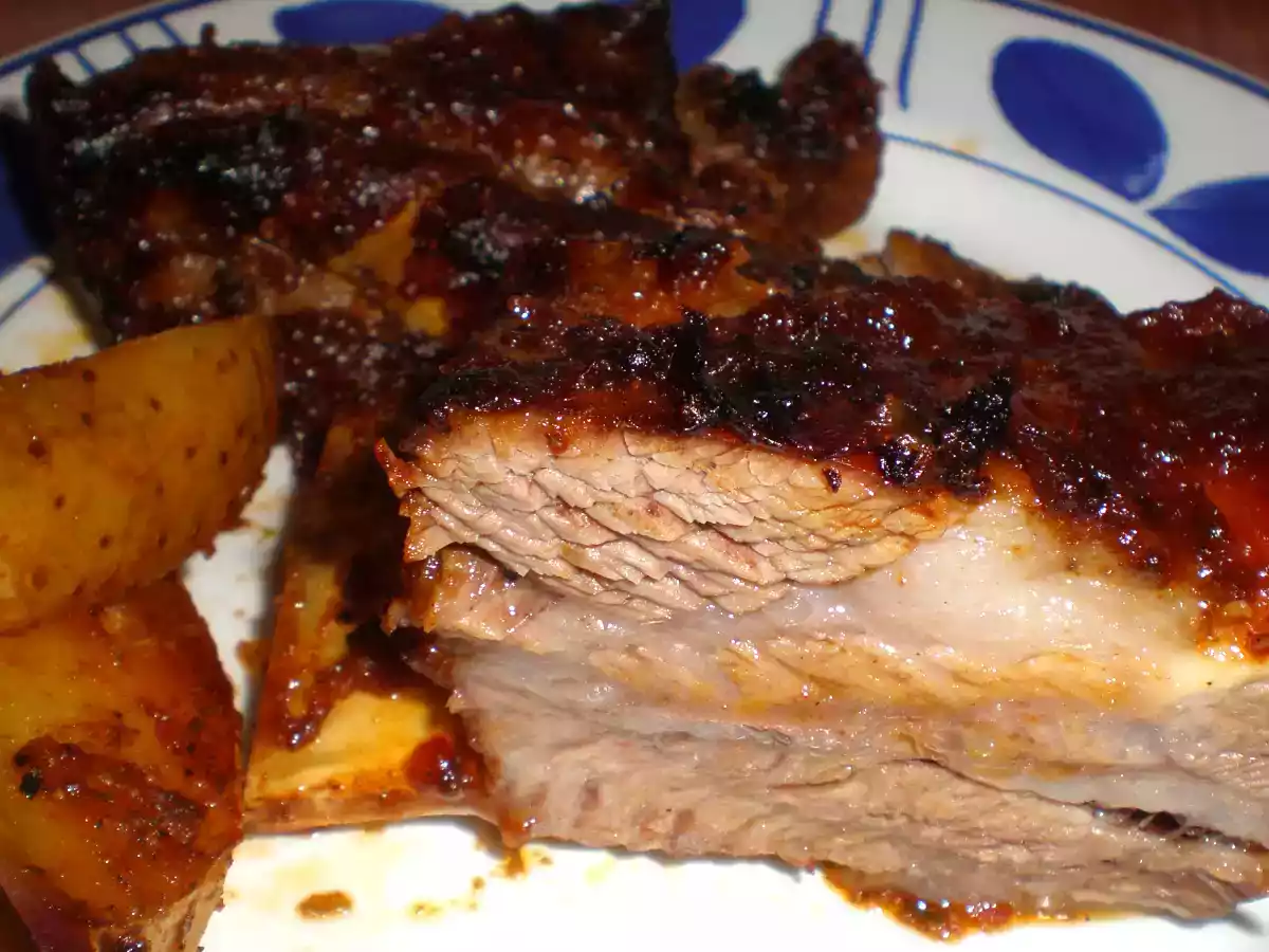 COSTILLAS DE TERNERA A LA BARBACOA EN BOLSA DE AHUMAR - foto 3