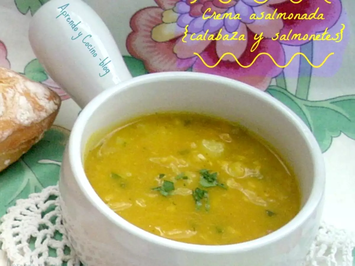 Crema asalmonada {calabaza y salmonetes}