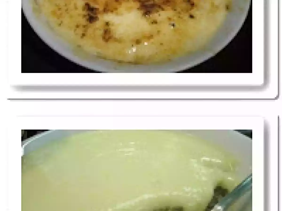 Crema catalana con mousse de plátano