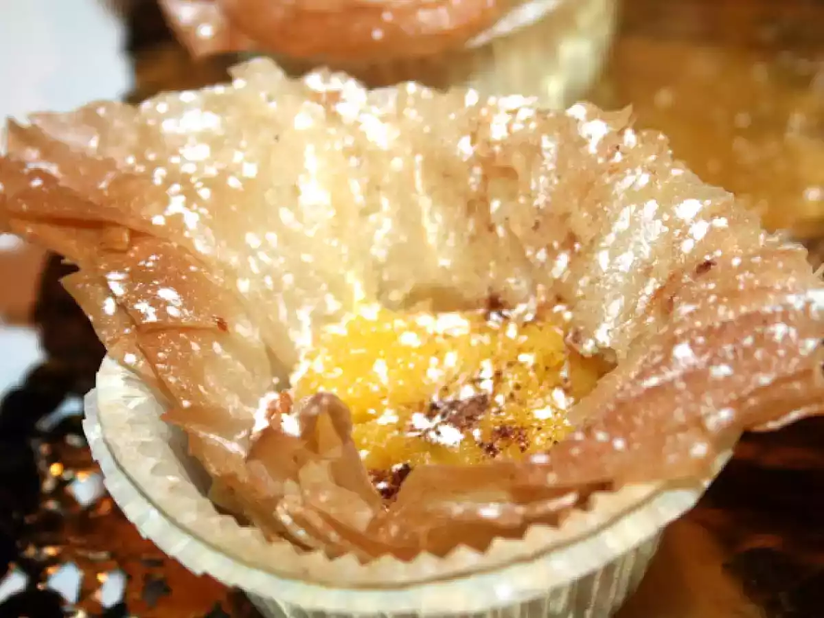 Crema de almendras en pasta filo