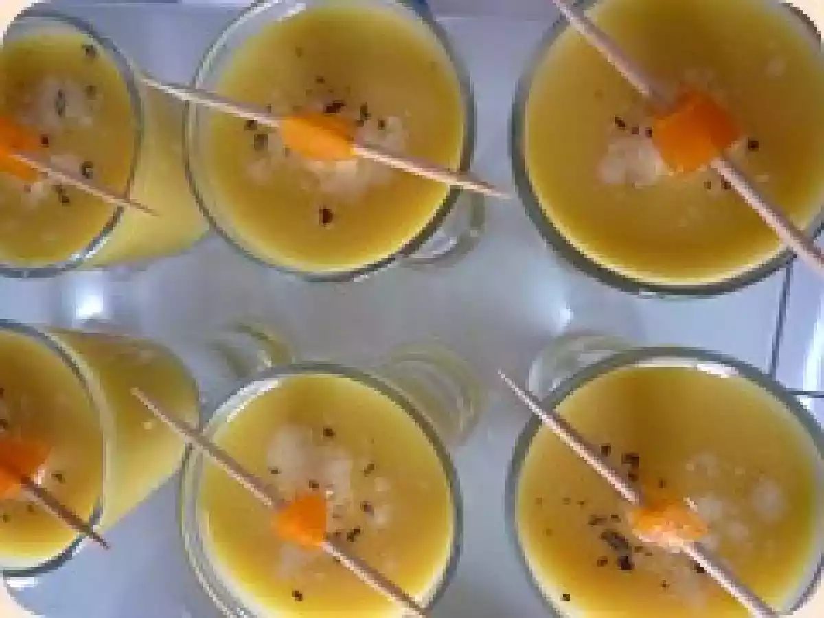 Crema de auyama y pimiento