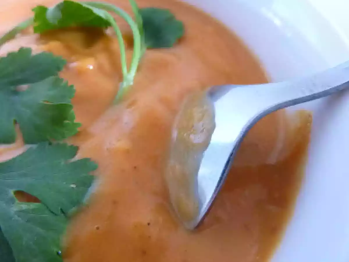 Crema de batata, curry rojo y leche de coco - foto 3