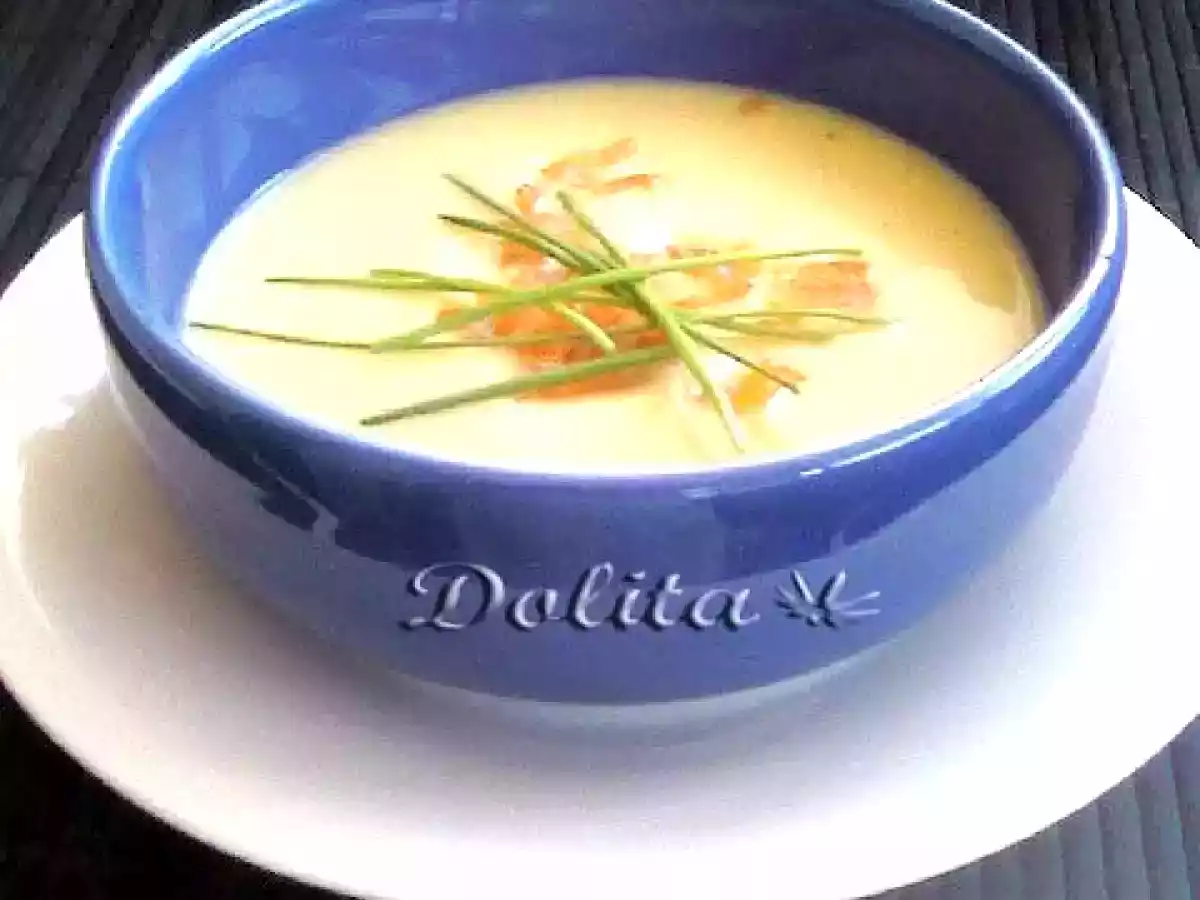Crema de calabacín con salmón