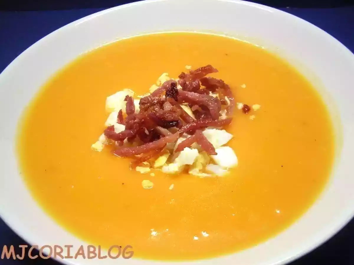 Crema de calabaza con jamón