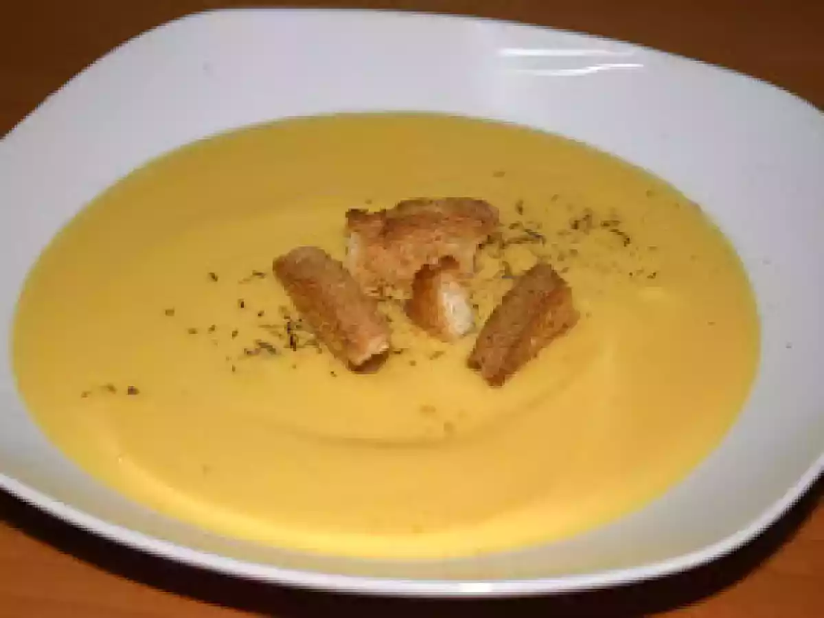 Crema de Calabaza y Coliflor con Tomillo.