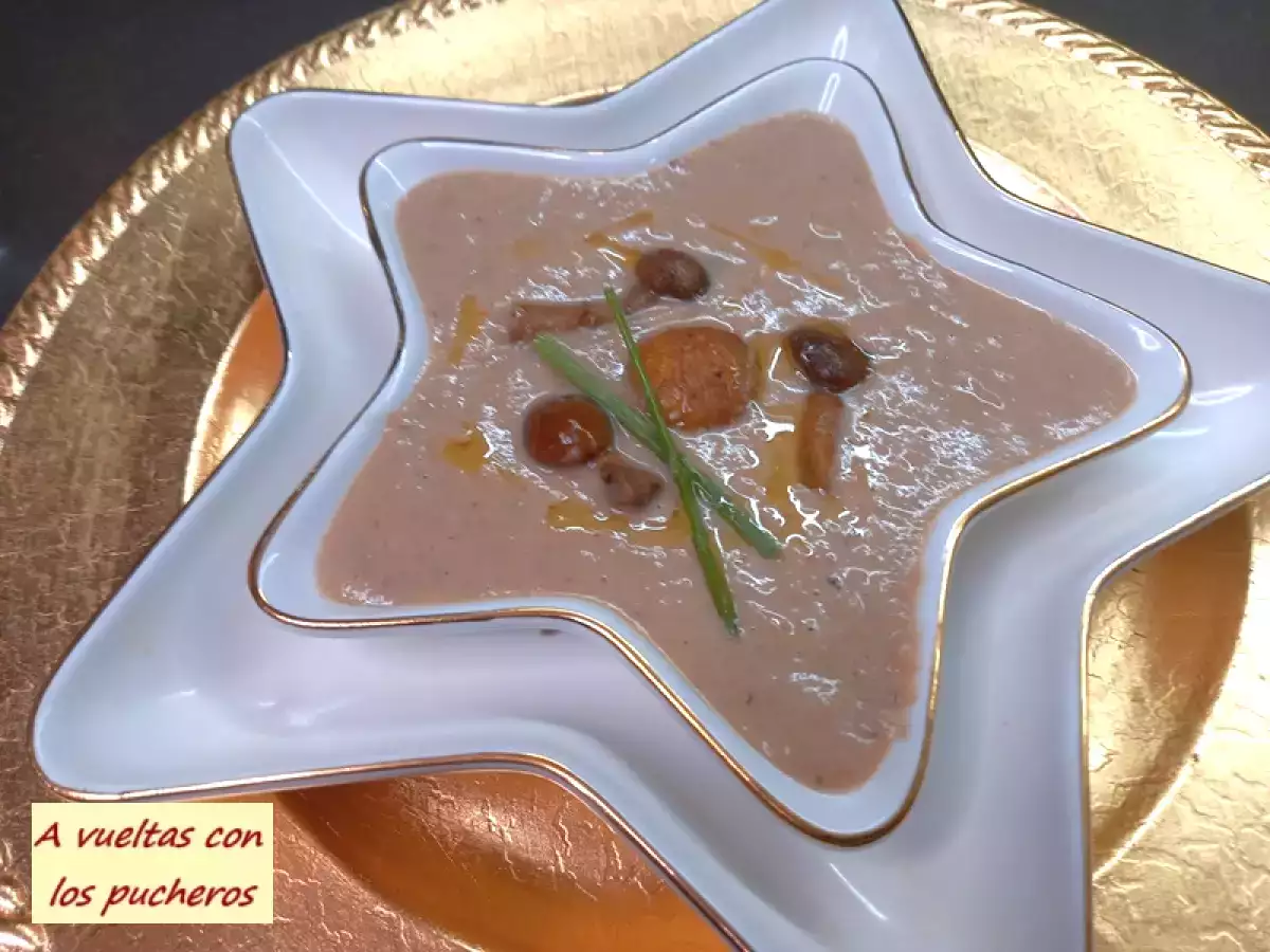 Crema de castañas y setas