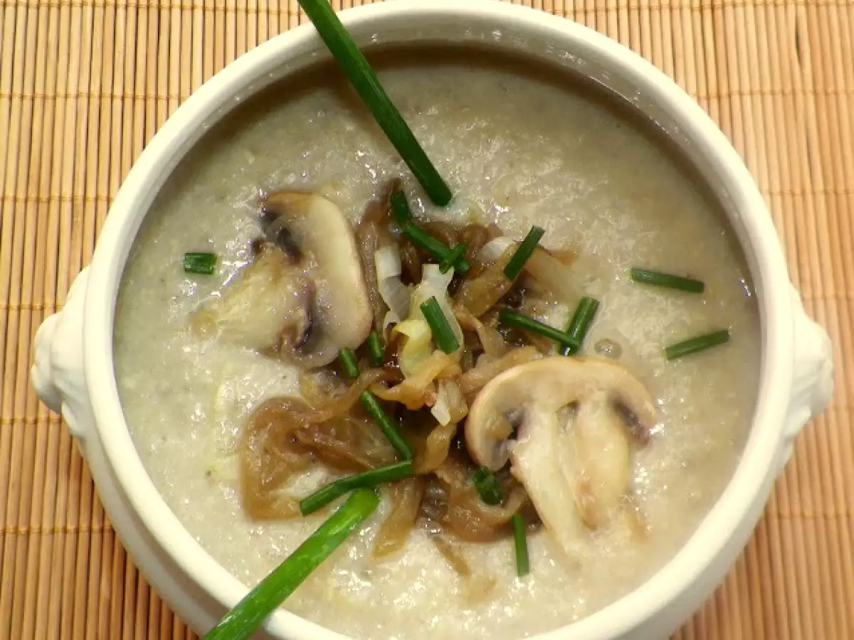 Crema de champiñones y puerro - foto 2