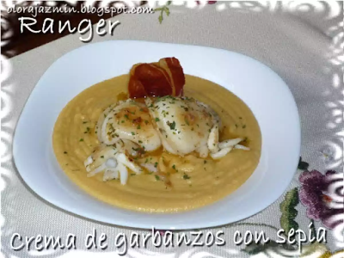 Crema de garbanzos con sepia - foto 2