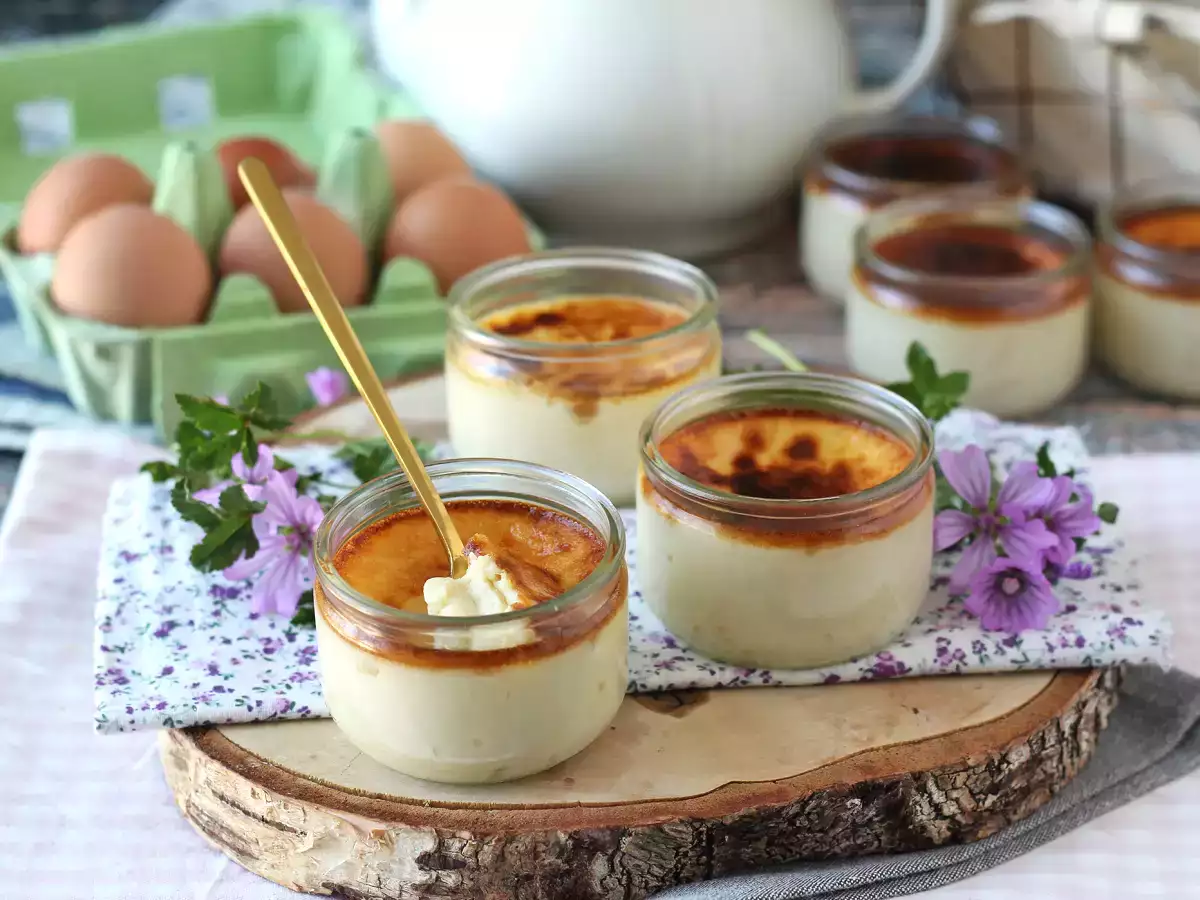 Crema de huevo y vainilla, tipo flan, en freidora de aire - foto 2